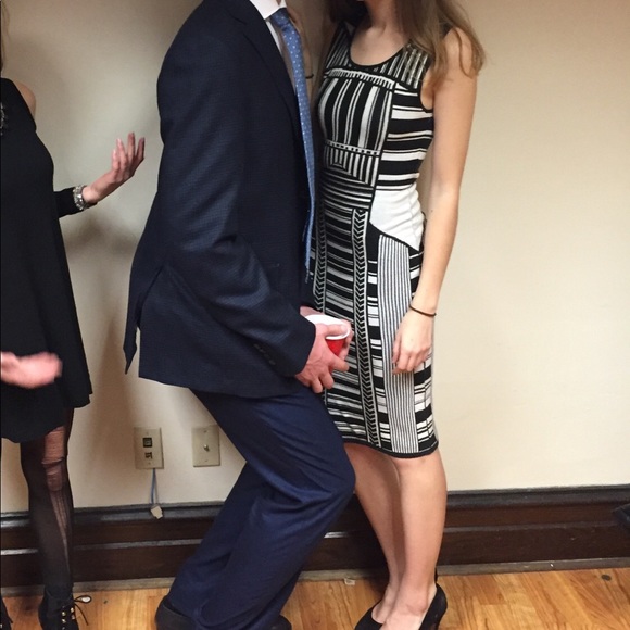 Black and White Knit Bar III Bora Bora Midi Dress - Picture 5 of 6